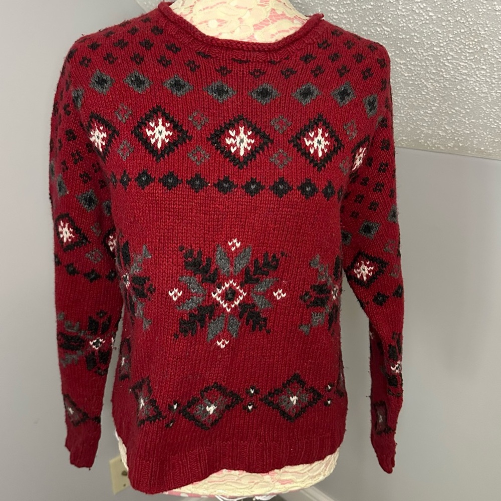 Vintage Tangents Fair Isle Wool Blend Sweater Sz Med (fits more like S)